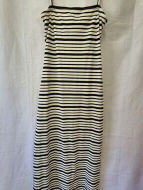 Billabong Black & White Striped Bodycon midi/maxi cami dress Rib-knit Size Large